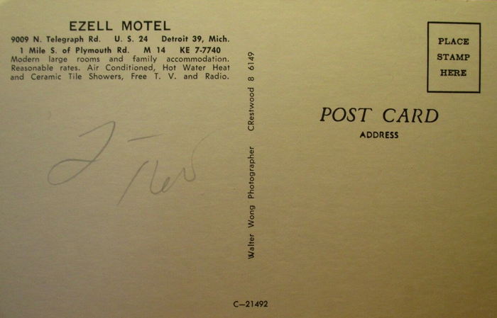 Ezell Motel - Old Postcard View